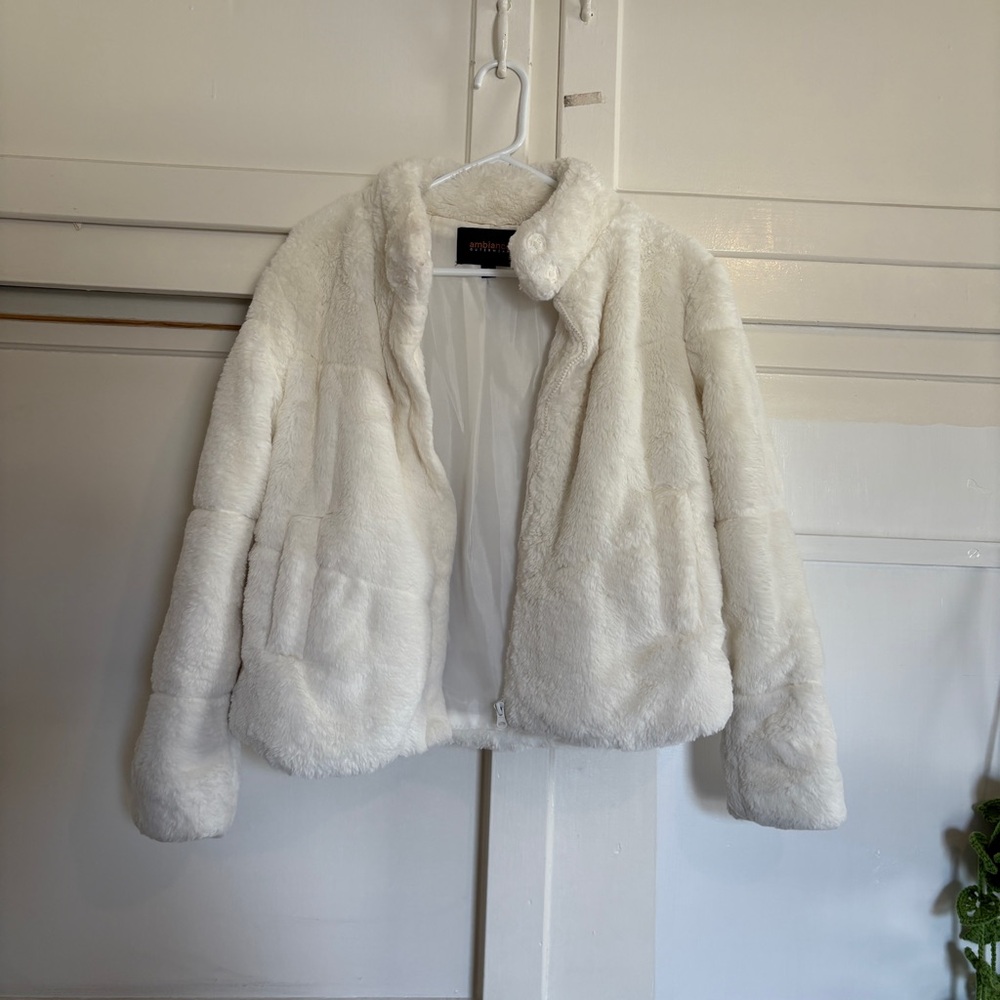 Women's White Faux Fur Jacket